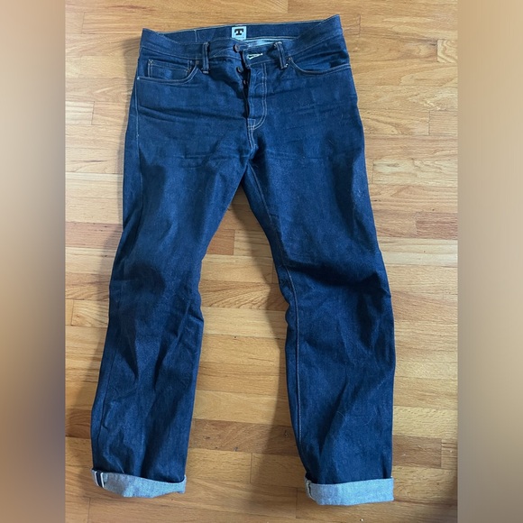Tellason Blubaugh Mid Rise Slim Straight Selvedge Jeans sz 33 - Picture 1 of 6